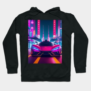 Asian Neon Velocity: Futuristic Thrill Ride Hoodie